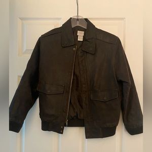 Brown leather Talbots kids jacket